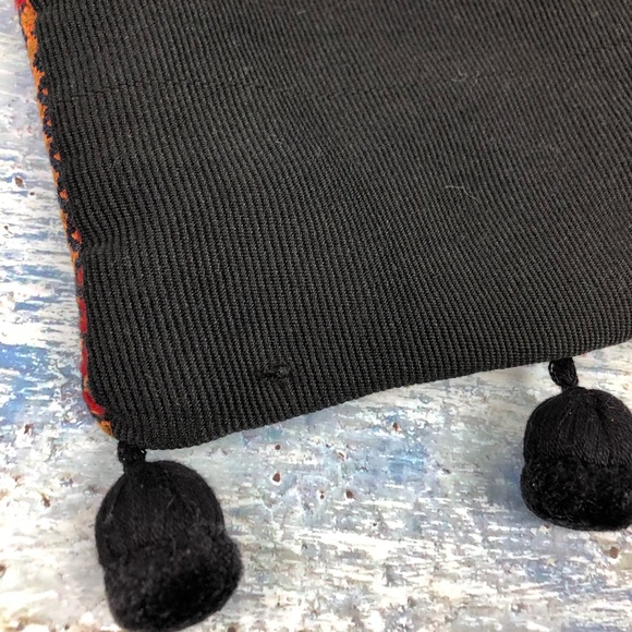 Woven boho crossbody tapestry bag rust orange red - Picture 7 of 8